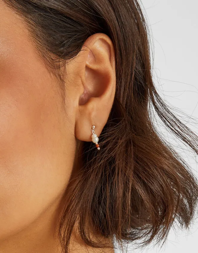 Accessorize 3-Pack Sterling Silver-Plated Stud & Pearl Drop Earrings
