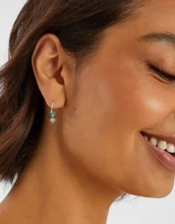 Accessorize 4-Pack Sterling Silver-Plated Celestial Stud & Hoop Earrings