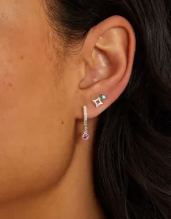 Accessorize 5-Pack Sterling Silver-Plated Sparkle Stud and Hoop Earrings