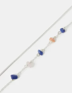 Accessorize 2-Pack Stone Chain Anklets