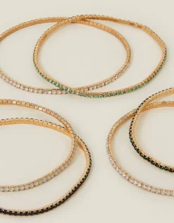 Accessorize 6-Pack Stretch Cup Chain Diamante Bracelets