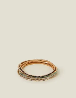 Accessorize 6-Pack Stretch Cup Chain Diamante Bracelets