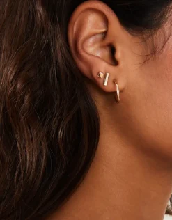 Accessorize 10-Pack Stud and Hoop Earrings Gold