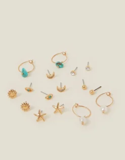 Accessorize 8-Pack Summer Stud and Hoop Earrings