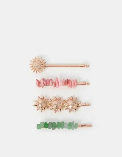 Accessorize 4-Pack Sun & Stone Hair Slides
