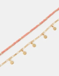 Accessorize 2-Pack Sun Charm Anklets