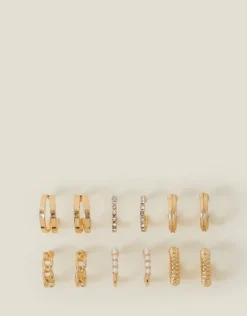 Accessorize 6-Pack Textured Hoops
