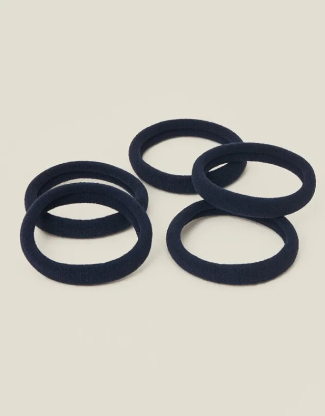 Accessorize 5-Pack Towelling Hair Bands Blue