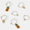 Accessorize 3-Pack Tropical Charm Hoop Earrings