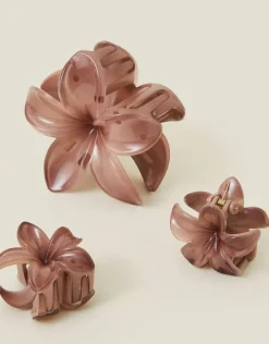 Accessorize 3-Pack Tropical Flower Claw Clips