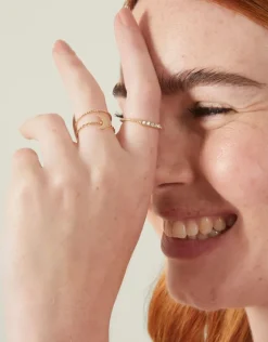 Accessorize 3-Pack Twist Moon Rings Gold