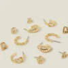 Accessorize 6-Pack Twist Stud and Hoop Earrings