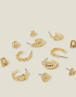 Accessorize 6-Pack Twist Stud and Hoop Earrings