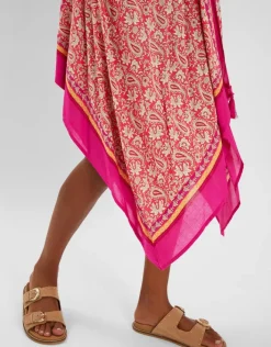 Accessorize Paisley Print Hanky Hem Maxi Dress Pink