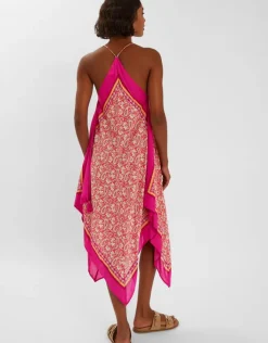 Accessorize Paisley Print Hanky Hem Maxi Dress Pink