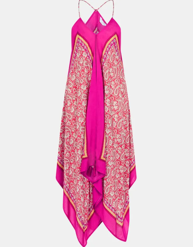 Accessorize Paisley Print Hanky Hem Maxi Dress Pink