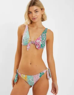 Accessorize Paisley Print Tie Bikini Top Multi