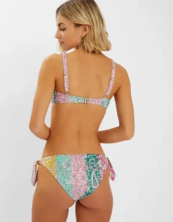Accessorize Paisley Print Tie Bikini Top Multi