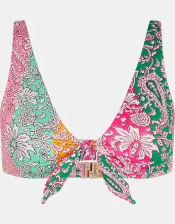 Accessorize Paisley Print Tie Bikini Top Multi