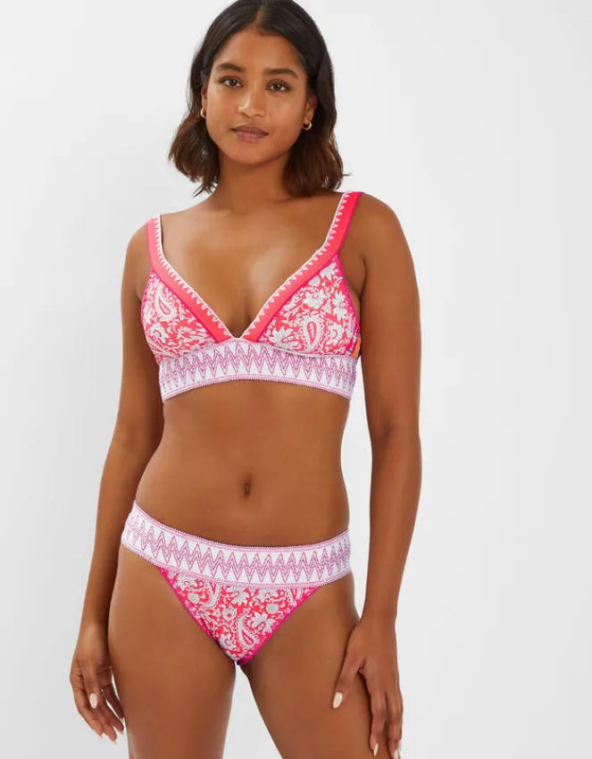 Accessorize Paisley Shirred Band Bikini Bottoms Orange