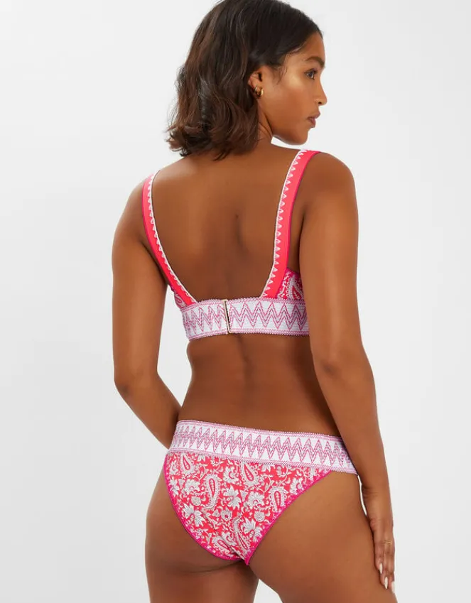 Accessorize Paisley Shirred Band Bikini Bottoms Orange
