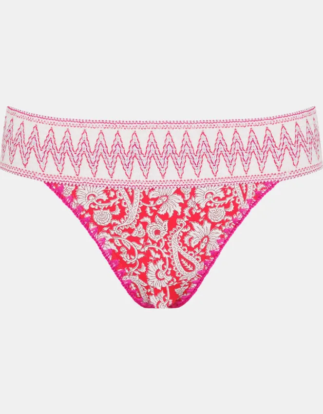 Accessorize Paisley Shirred Band Bikini Bottoms Orange