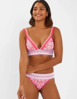 Accessorize Paisley Shirred Band Bikini Top Orange