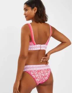 Accessorize Paisley Shirred Band Bikini Top Orange