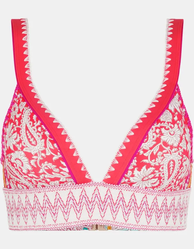 Accessorize Paisley Shirred Band Bikini Top Orange