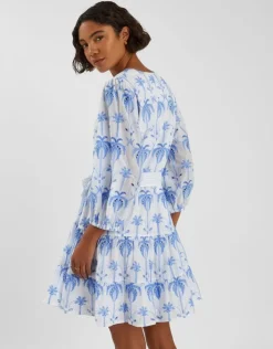 Accessorize Palm Broderie Mini Dress White