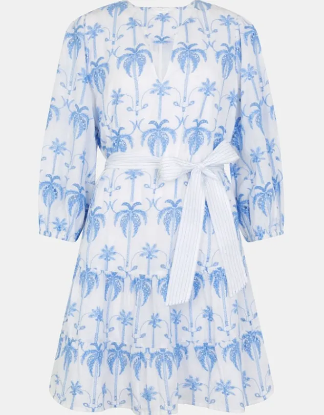 Accessorize Palm Broderie Mini Dress White