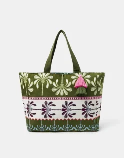 Accessorize Palm Print Beach Bag