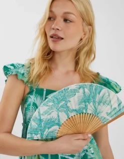 Accessorize Palm Print Foldable Fan