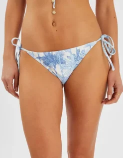 Accessorize Palm Print Tie Bikini Bottoms White