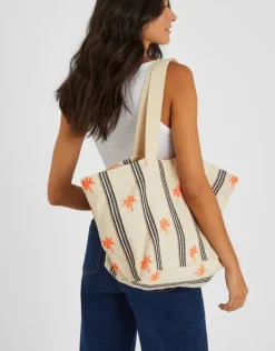 Accessorize Palm Stripe Tote Bag
