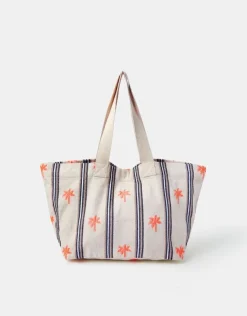 Accessorize Palm Stripe Tote Bag