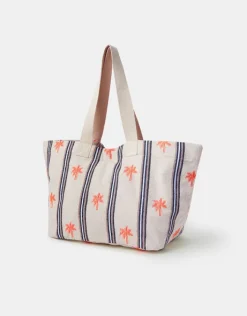 Accessorize Palm Stripe Tote Bag