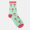 Accessorize Palm Tree Socks Light Green