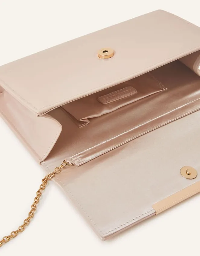 Accessorize Patent Clutch Bag Nude
