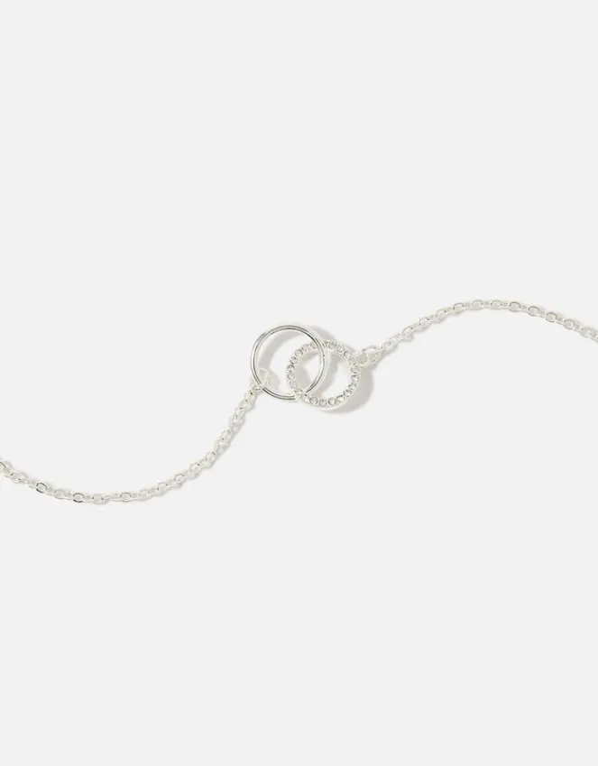 Accessorize Pave Link Circle Necklace