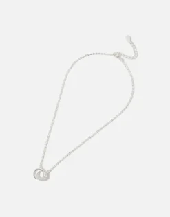 Accessorize Pave Link Circle Necklace