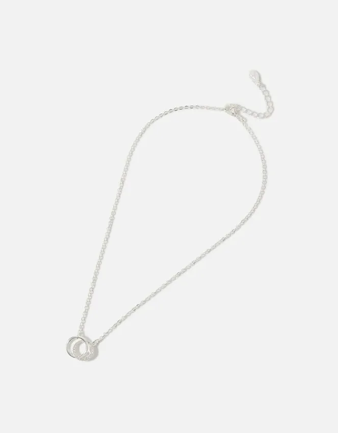 Accessorize Pave Link Circle Necklace