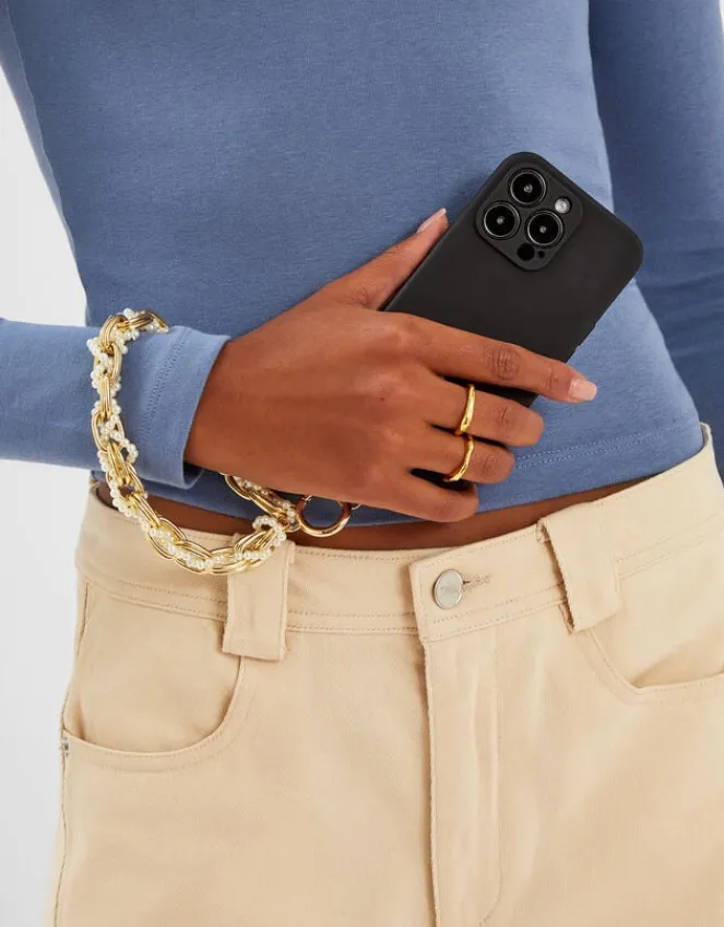 Accessorize Pearl Beaded Chain Wrist Phone Strap