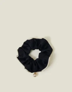 Accessorize Pearl Charm Piped Hair Scrunchie