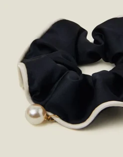 Accessorize Pearl Charm Piped Hair Scrunchie