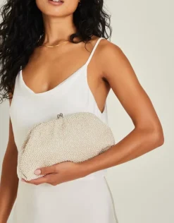 Accessorize Pearl Embellished Cloud Clutch Bag