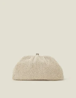 Accessorize Pearl Embellished Cloud Clutch Bag