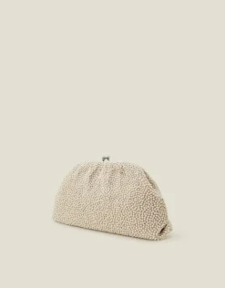 Accessorize Pearl Embellished Cloud Clutch Bag