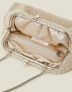 Accessorize Pearl Embellished Cloud Clutch Bag