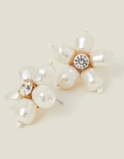 Accessorize Pearl Flower Stud Earrings